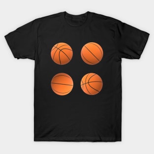 Basketball Lovers Basketballs Pattern for Fans and Players (Black Background) T-Shirt